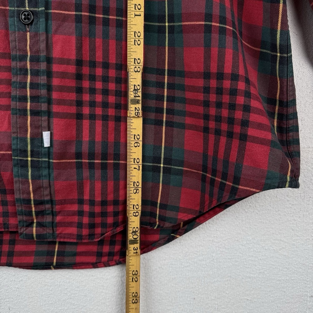 90's Vtg Polo Ralph Lauren Tartan Plaid Wool‎ Blend Flannel Shirt Men's M Red - Picture 12 of 14